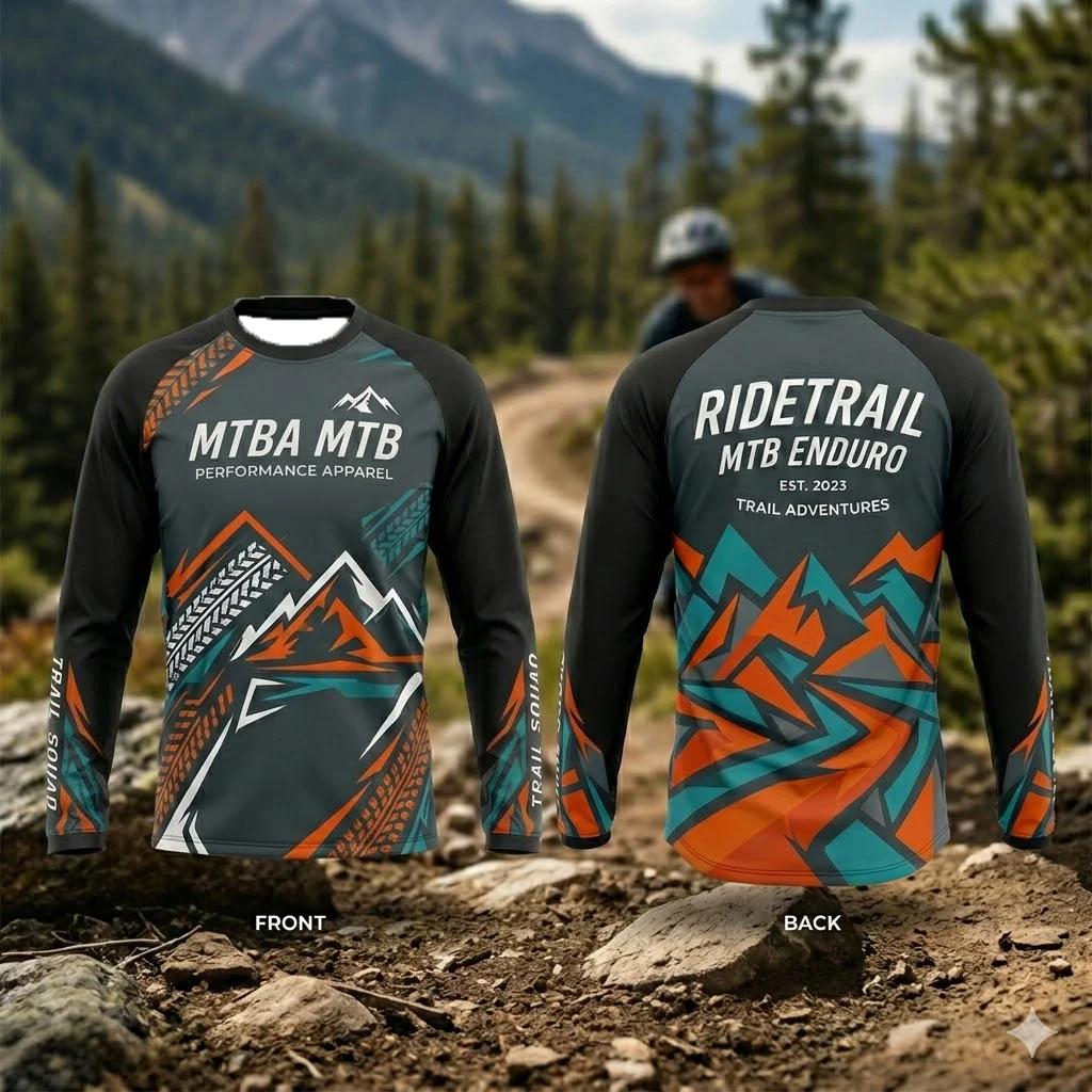 2026 LANGÄRMELIGES MTB-TRIKOT FÜR MÄNNER – SCHNELLTROCKNENDES, ATMUNGSAKTIVES RENNTRIOKO MIT TRAIL-BEREITEM GRAFIKDESIGN FÜR KINDER – Detail 3