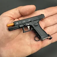 1:3 G17 Keychain Metal Mini Tactical Key Chain Tiny Pendant for Decorative Ornament Collection Birthday Gift for Men Army Fan