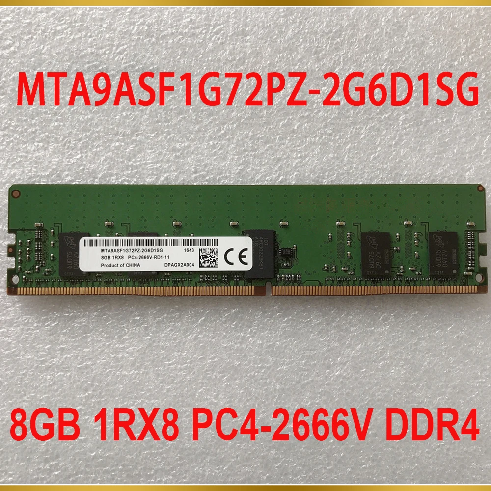 

1PCS For MT 8G 8GB 1RX8 PC4-2666V DDR4 2666 Server Memory MTA9ASF1G72PZ-2G6D1SG