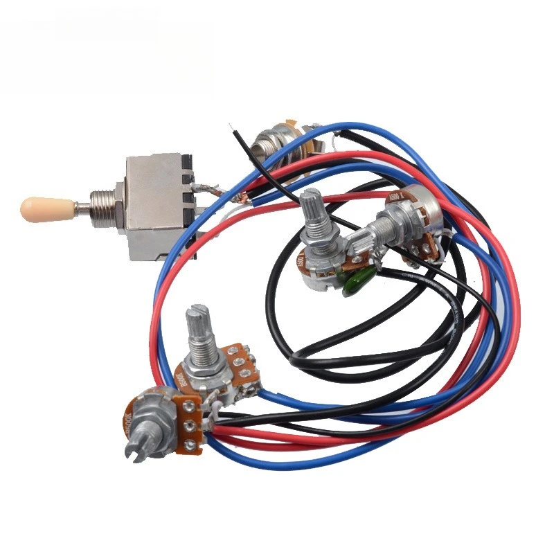 Electric guitar line assembly 2T2V potentiometer, gear switch line, set electric guitar 2V2T line