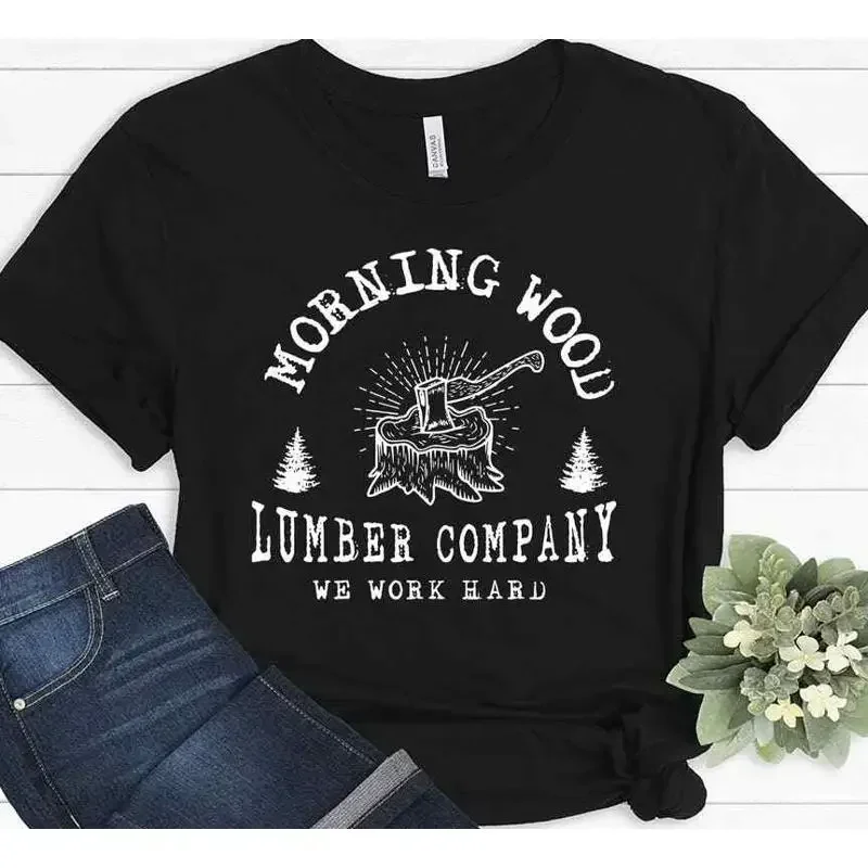 Morning Wood Lumber Company Funny Carpenter Woodworking T shirt
