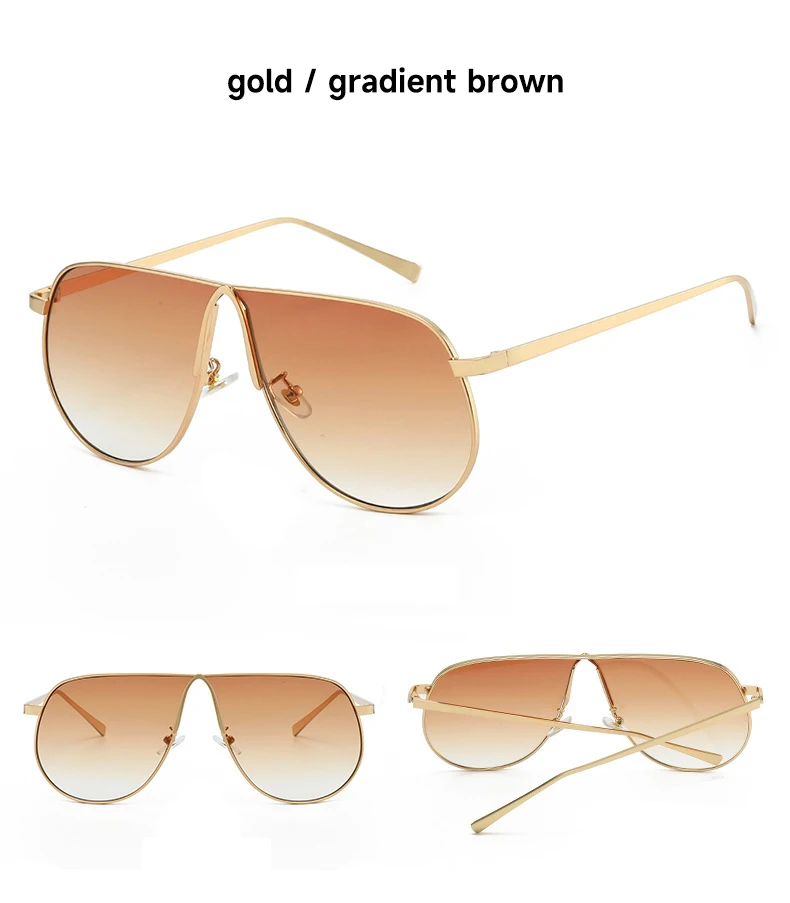 Neue Modische Sonnenbrillen für Damen und Herren Übergroße Piloten-Sonnenbrillen UV400 Metall-Brillen Markendesigner-Shades – Detail 9