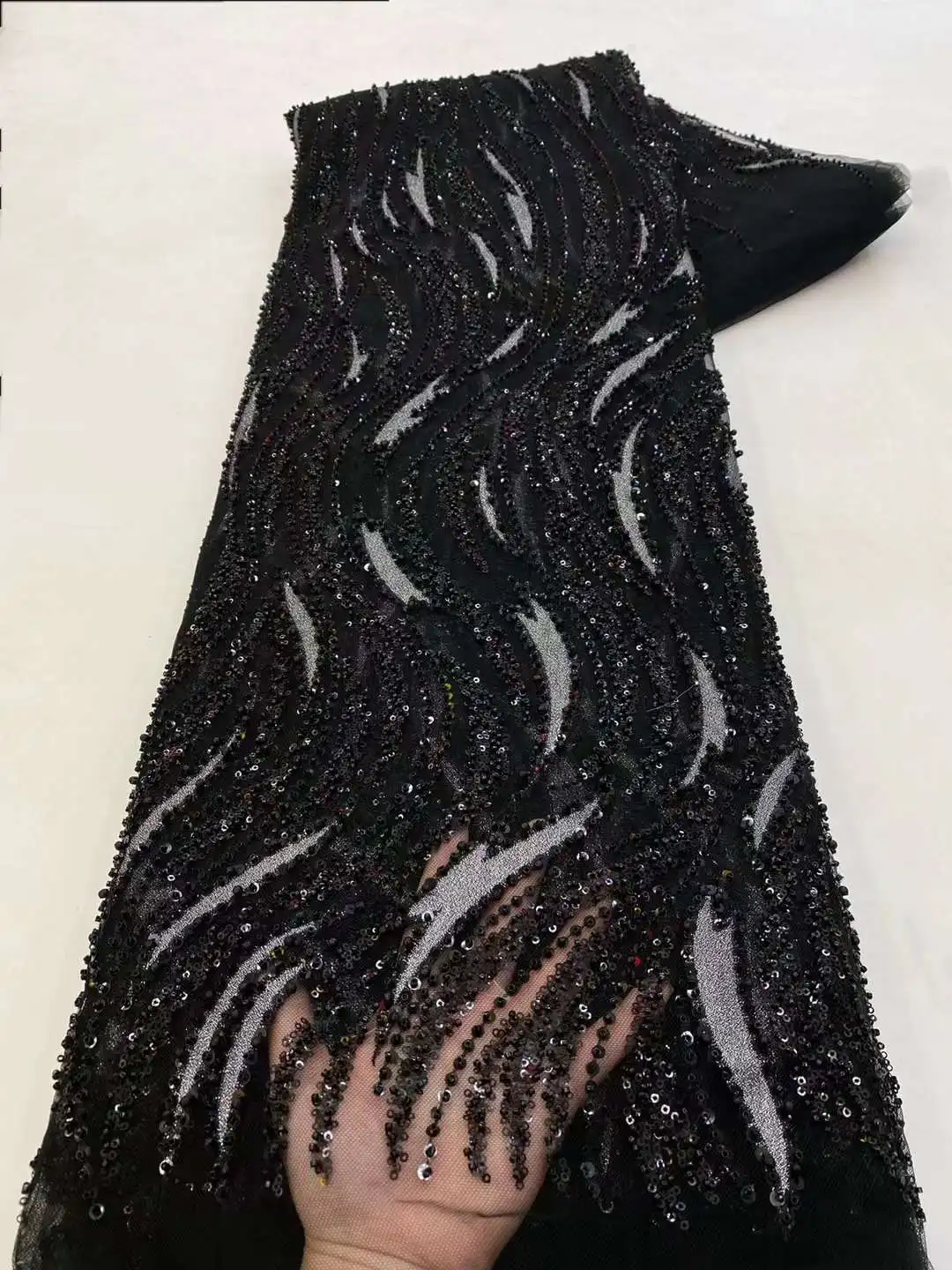 African Groom Sequins Lace Fabrics 5 Yards 2024 High Quality Nigerian Wedding Party Dresses French Tulle Laces Material Sewing