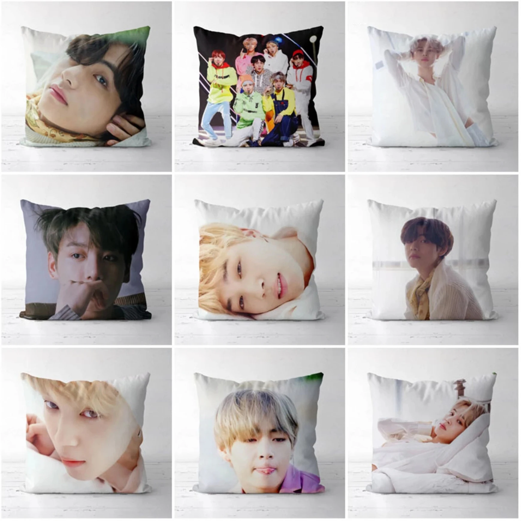 Rcorde DGEE-Juste de coussin K-pop avec photo personnalisée, taie d\'oreiller pour la maison, cadeau personnalisé, animal de compagnie, mariage, vie