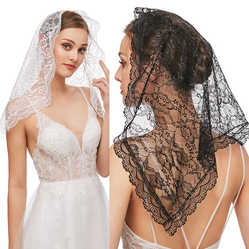 Latin Mass Veil Floral Lace for Infinity Mantilla Veils for Head Covering for Ch