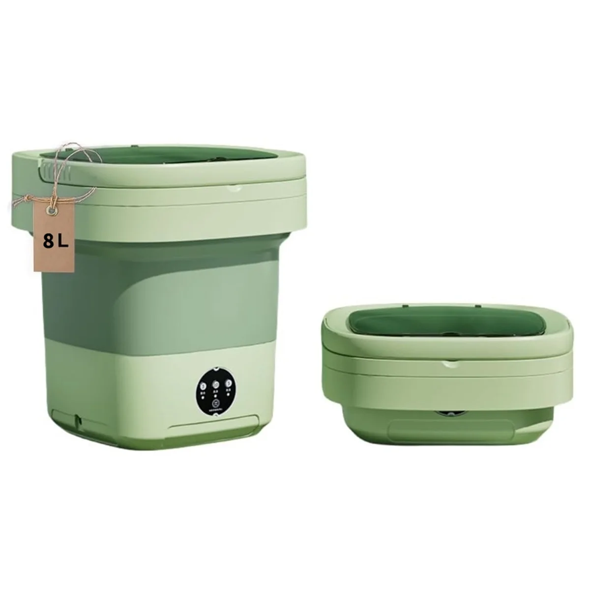 Portable Washing Machine,Mini Washer, Capacity Foldable Washer.Deep Cleaning of Underwear, Clothes Green EU Plug