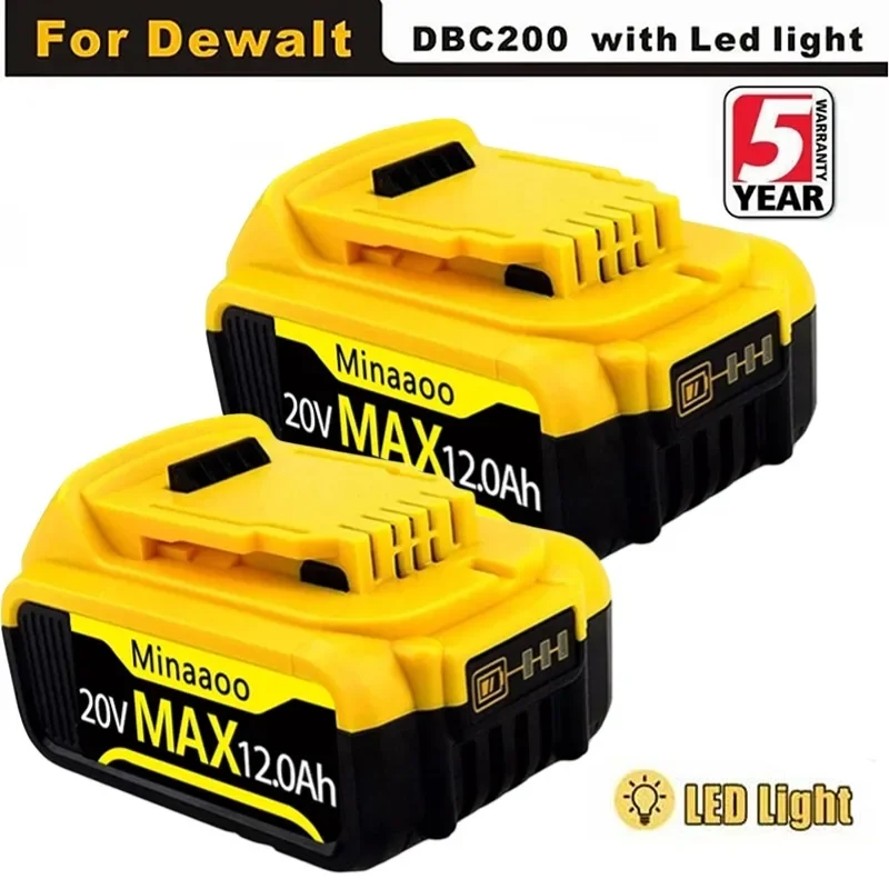 20V 8000mAh Replacement Li-ion Battery For DeWalt Electric Tool 18V DCB182 DCB180 DCB181 DCB182 DCB201 DCB205