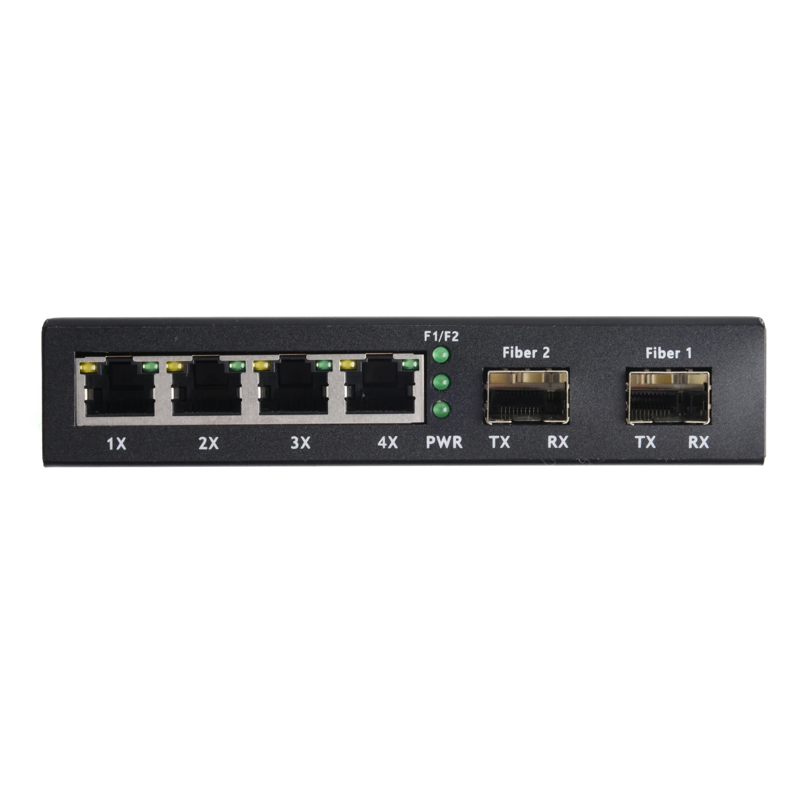 Convertidor de medios Gigabit SFP 2 SFP a 4 transceptor RJ45, interruptor de fibra óptica de 10/100/1000M con módulo LC/SC SFP de 3KM/20KM