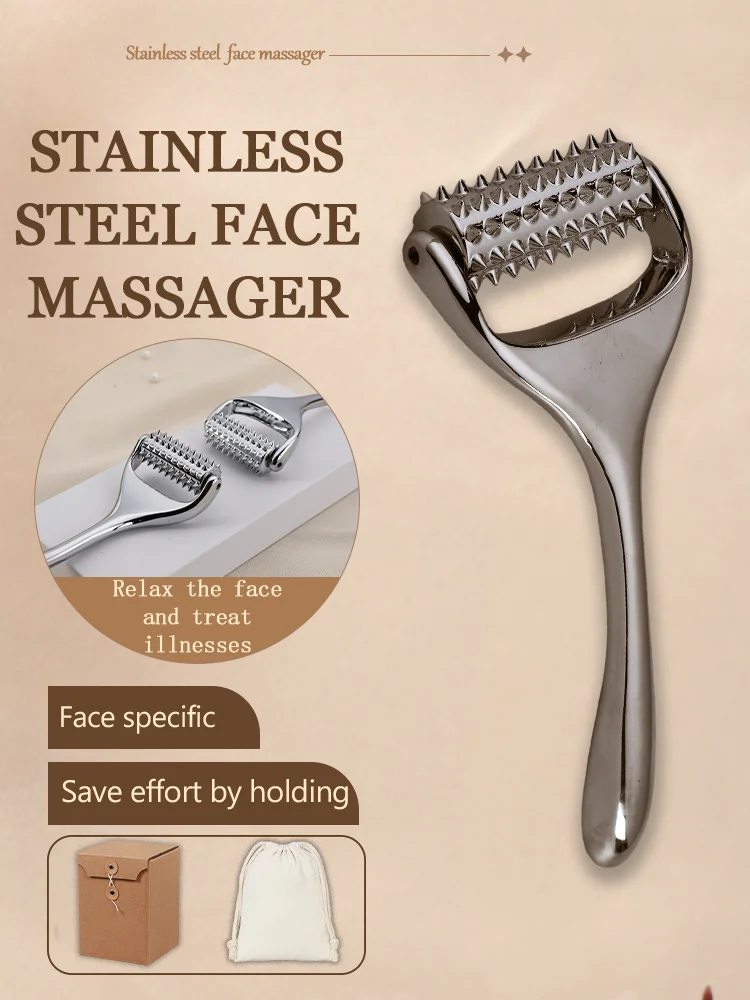 Alloy Micro Needle Roller Massage Stick Face Cream Spoon Stick Micro Needle Roller Spoon Face Beauty Face Slimmer