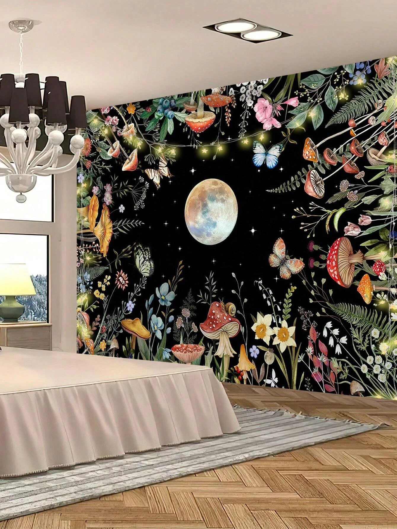 1 قطعة رف الكتب نسيج النبات أحجام متعددة 2D طباعة خضرة خزانة الكتب غرفة الدراسة البوليستر الجدار الشنق غرفة نوم النوم الاسترخاء