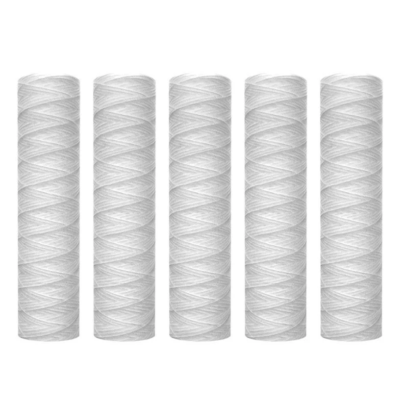 Set of 5 Quality String Wound Water Filter Cartridge Reliable Sediment Water Filter Water Purifier Replacement Part Dropship