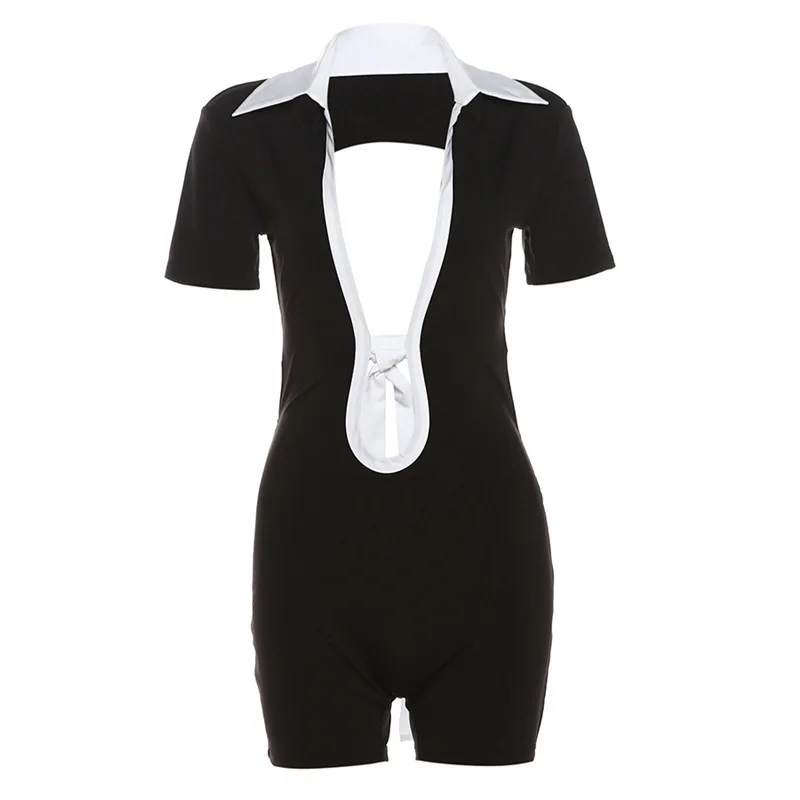 أزياء الصيف الأوروبية والأمريكية الجديدة المثيرة بحزام الرسن المنخفضة القطع وطية صدر السترة عالية الخصر بذلة الورك امرأة