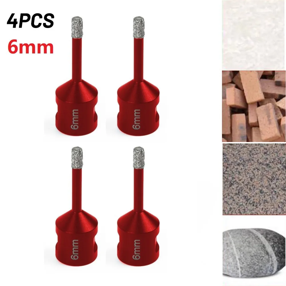 

4pcs 6mm Holes Opener Diamond Drill Bit Tile Marble Concrete Drill For Grinder Core Bits Ceramic Tile Holes Saw Cutter Granite