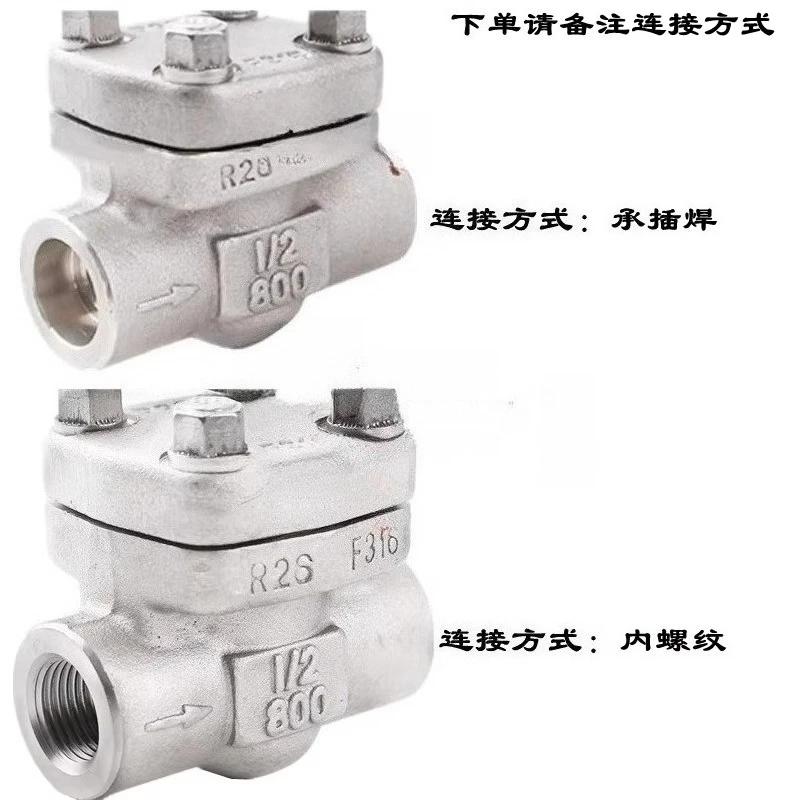 Stainless Steel F304 Lift Type Socket Welding Internal Thread High Pressure High Temperature Check Valve One-Way Valve
