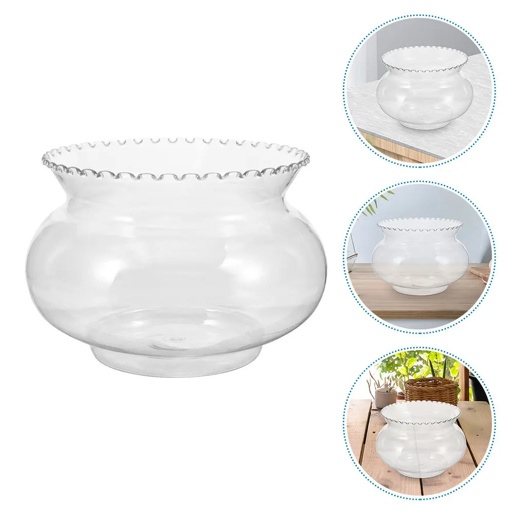 

2200Ml Small Fish Tank Transparent Plastic Round Aquarium For Fish Bowl Desktop Decor Aquatic Plant Holder Breeding