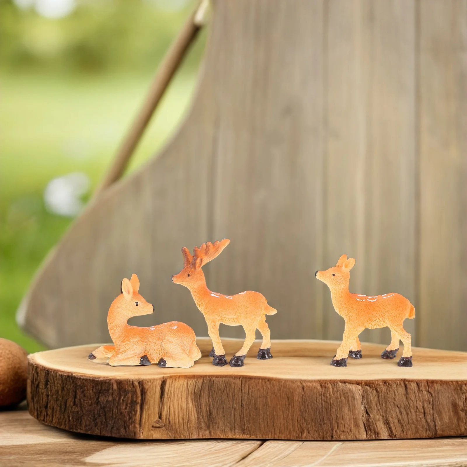 

3pcs Micro Landscape Figurines Miniature Resin Animal Ornaments For Crafts Home Office Garden Decorations Small Mini