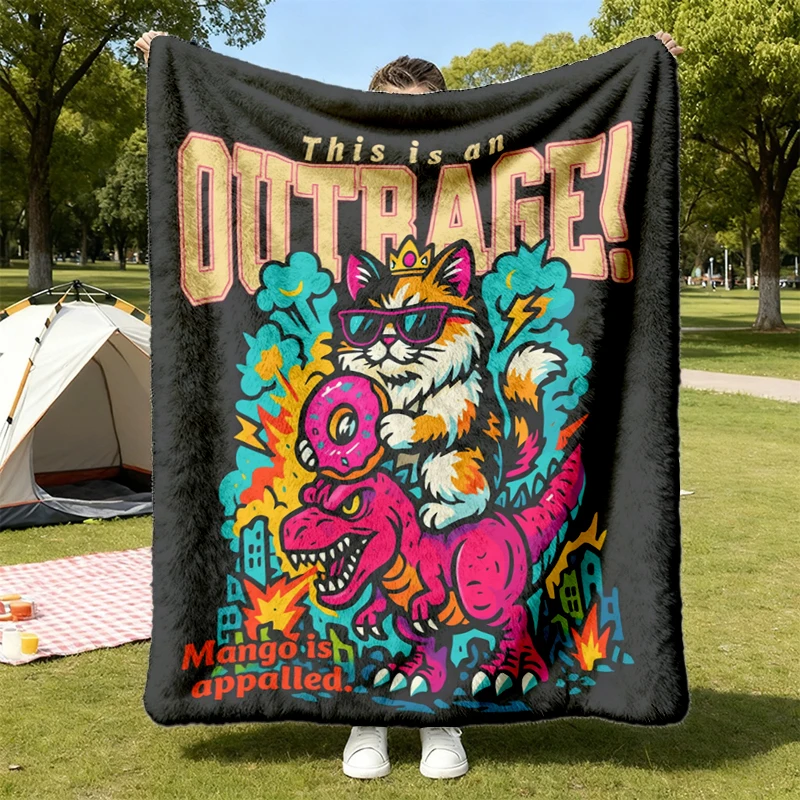 This is an OUTRAGE  Flannel Blanket, Princess Donut, Dungeon Crawler Carl Book Lover Flannel Throw