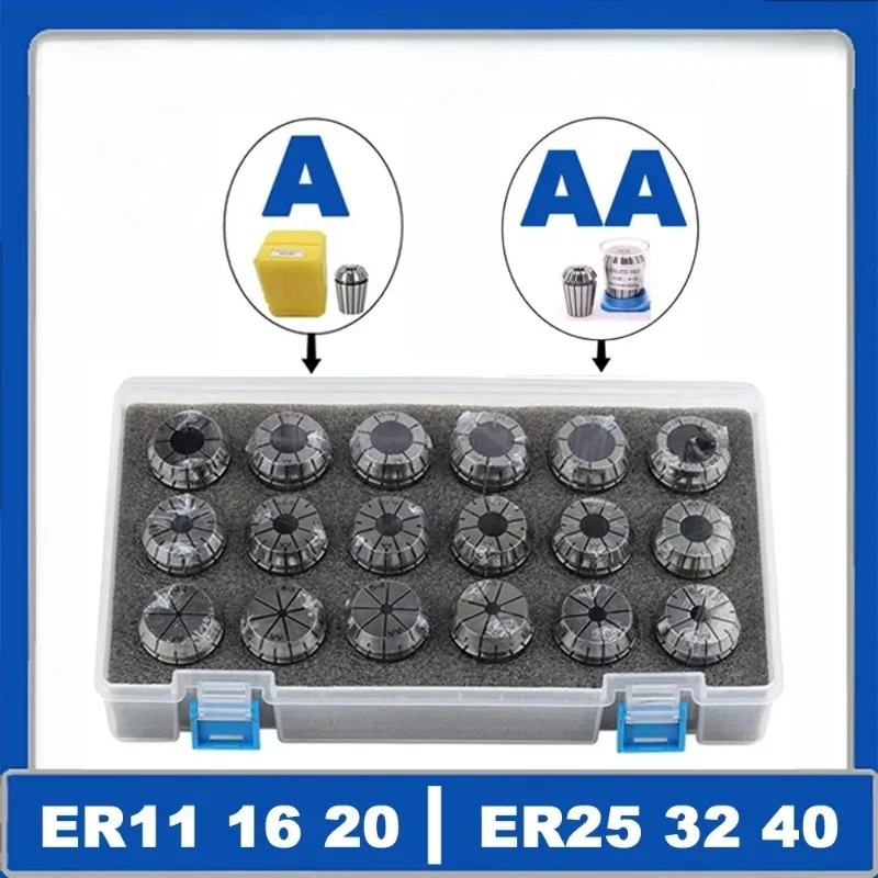 

ER20 ER25 ER32 ER40 Set ER Spring Collet Suit Chuck 0.015 0.008mm A AA for CNC Milling Tool Holder Engraving