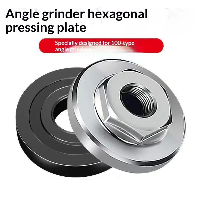 Hot 5Pairs 100 Type Angle Grinder Hex Pressure Plate Durable Steel Quick Installation For Metal Grinding Cutting Repair Project