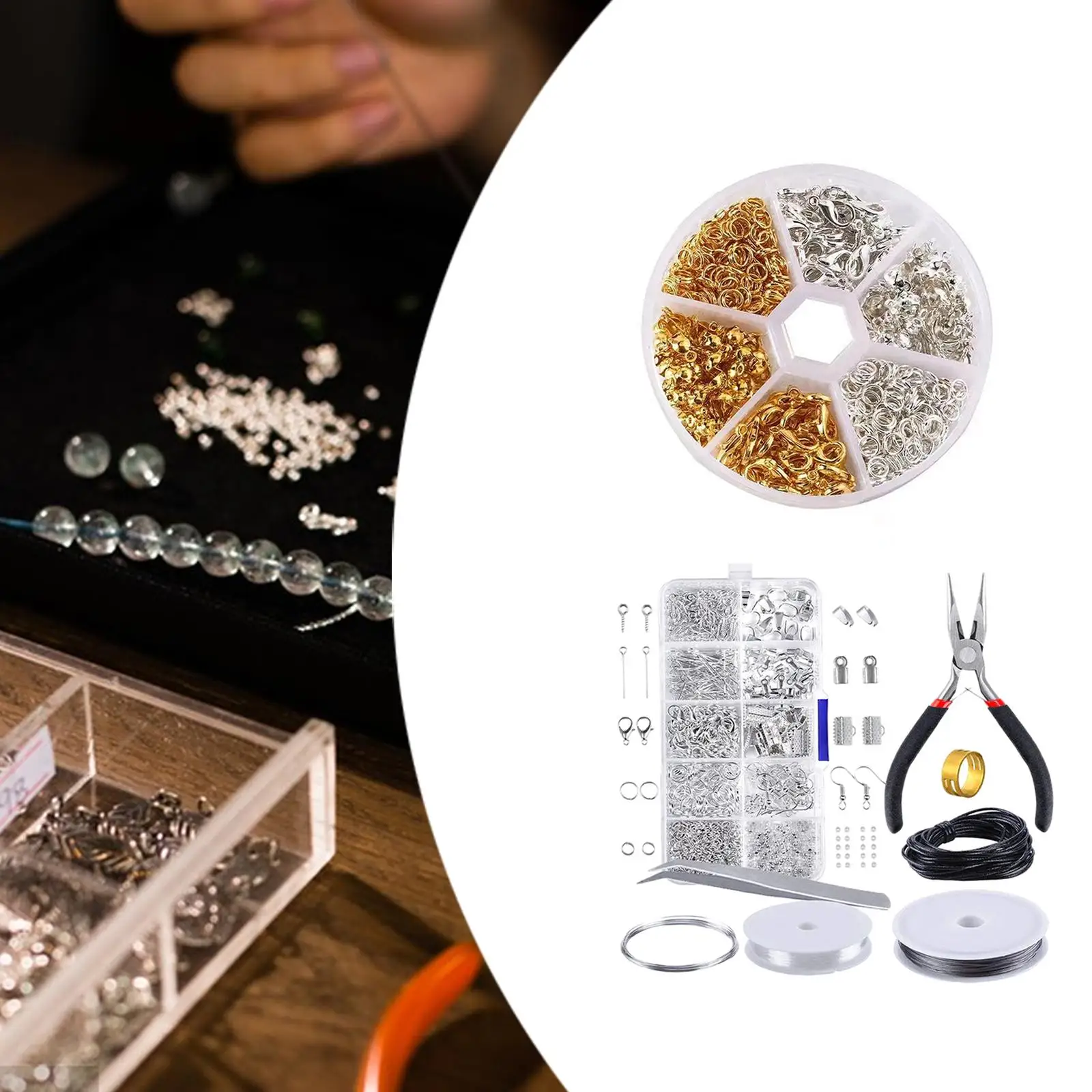 Alloy Jewelry Making Buckle Set Jump Rings Lobster Clasps DIY Findings for Handmade Necklace Bracelet