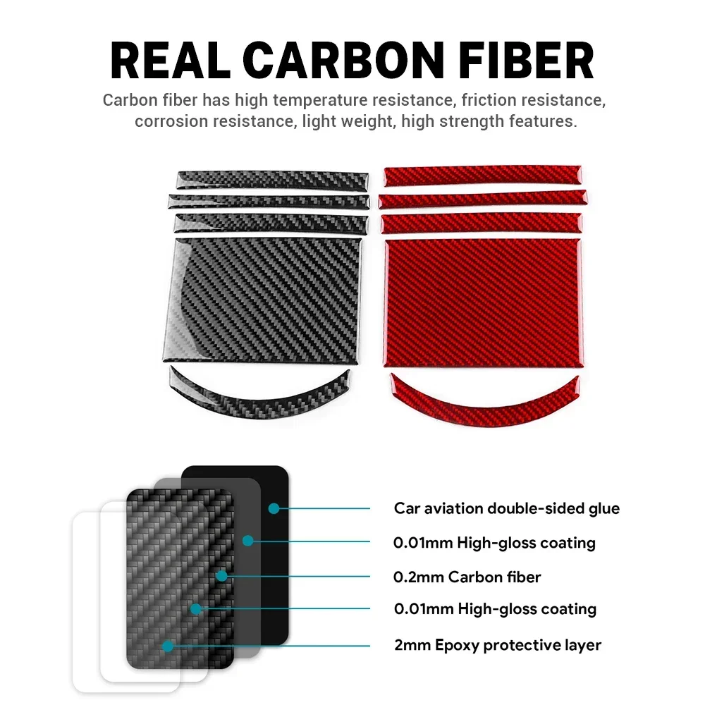 

Real Soft Carbon Fiber Sticker For Seat Ibiza 6l 2003 2004 2005 2006 2007 2008 LHD RHD Manual Car Gear Center Console Panel Trim
