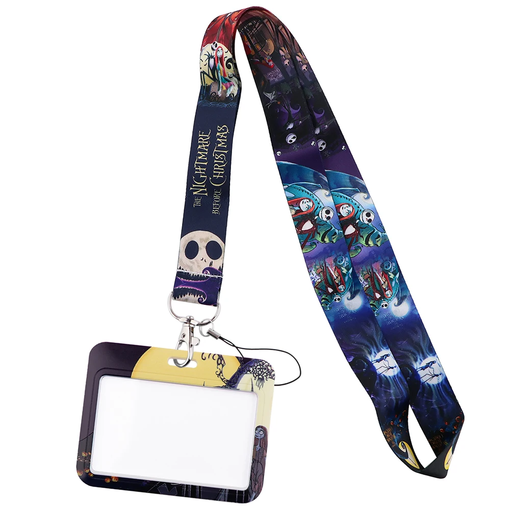 The Nightmare Before Christmas Lanyard Card Holder Neck Strap for key ID Card Badge Holder DIY Hanging Rope Keyring Accessories