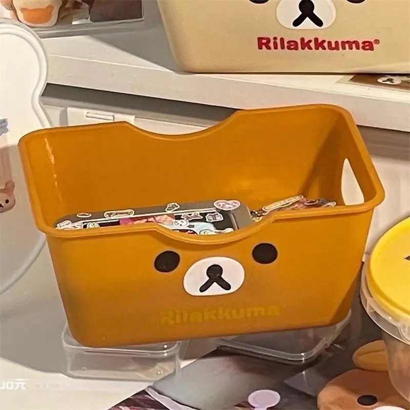 

Милая корзина для хранения Rilakkuma с рисунком Rilakkkum, настольная отделочная коробка, многофункциональная корзина для хранения ручного счета