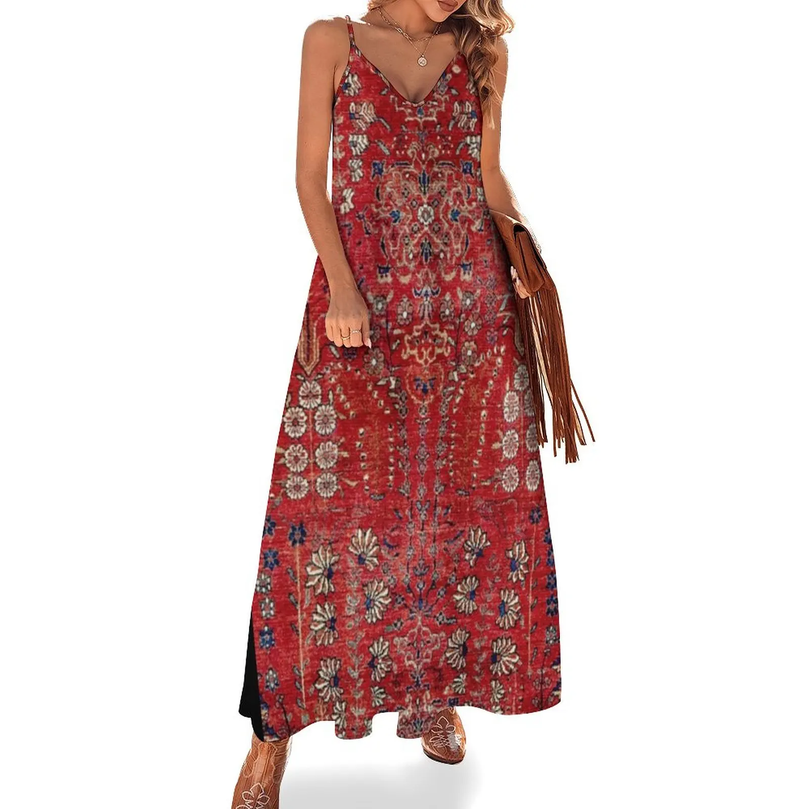 

Sultanabad Arak West Persian Rug Print Sleeveless Long Dress women's dresses luxury Elegant gown Dress