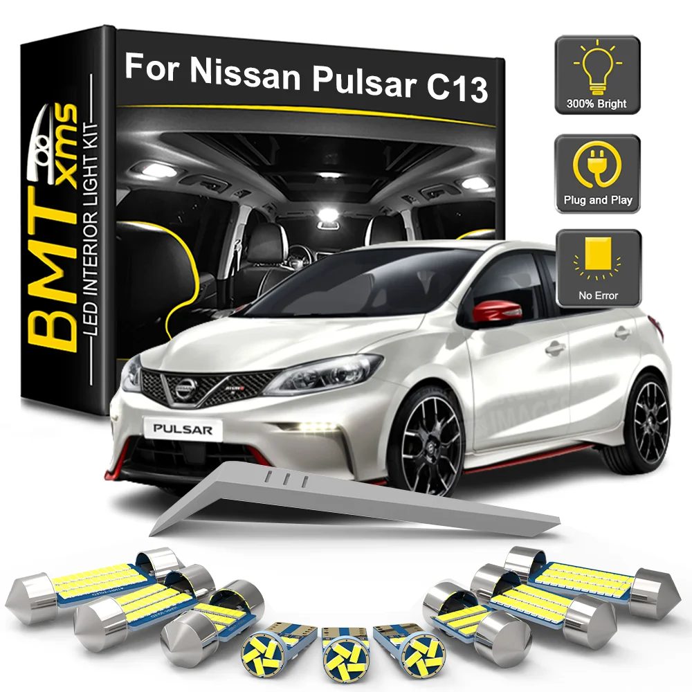 

BMTxms 7PCS Canbus For Nissan Pulsar C13 2014 2015 2016 2017 2018 2019 2020 Car LED Interior Lights Bulb Kit Map Dome Trunk Lamp