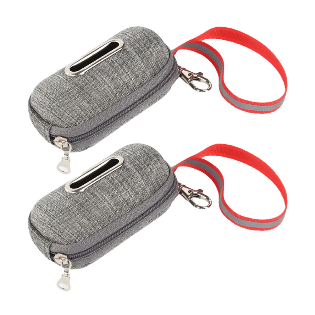 

2Pcs Pet Garbage Bag Dispensers Lightweight Portable Cloth Eva Outdoor Dog Walking Waste Bag Holder Rubbish Storage