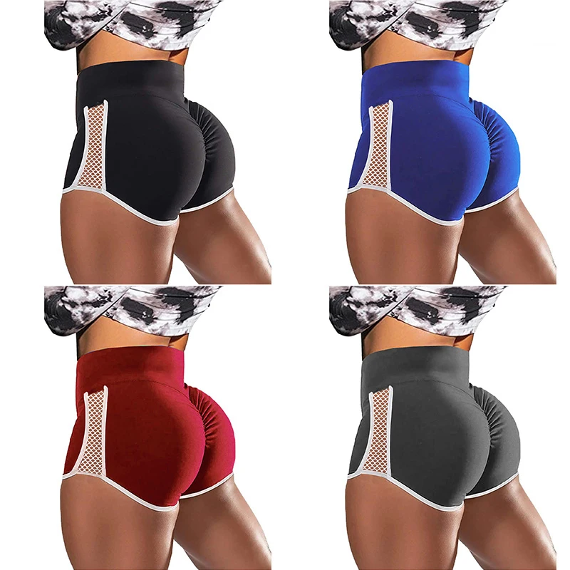 Summer Sport Shorts Women's Push Up Short High Waist Elastic Seamless Fitness Running Shorts Lady Training Gym Tights Short