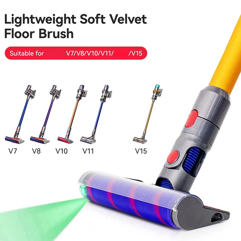 2X Soft Roller หัวแปรงสําหรับ Dyson V7 V8 V10 V11 V15 ไร้สายเครื่องดูดฝุ่นชิ้นส่วนพื้นไม้เนื้อแข็งสิ่งที่แนบมา