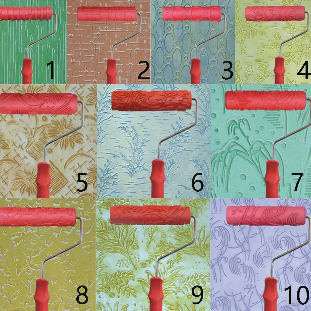 

7" Embossing Roller With Pattern Brush Tool With Handle - K, 7 Inch