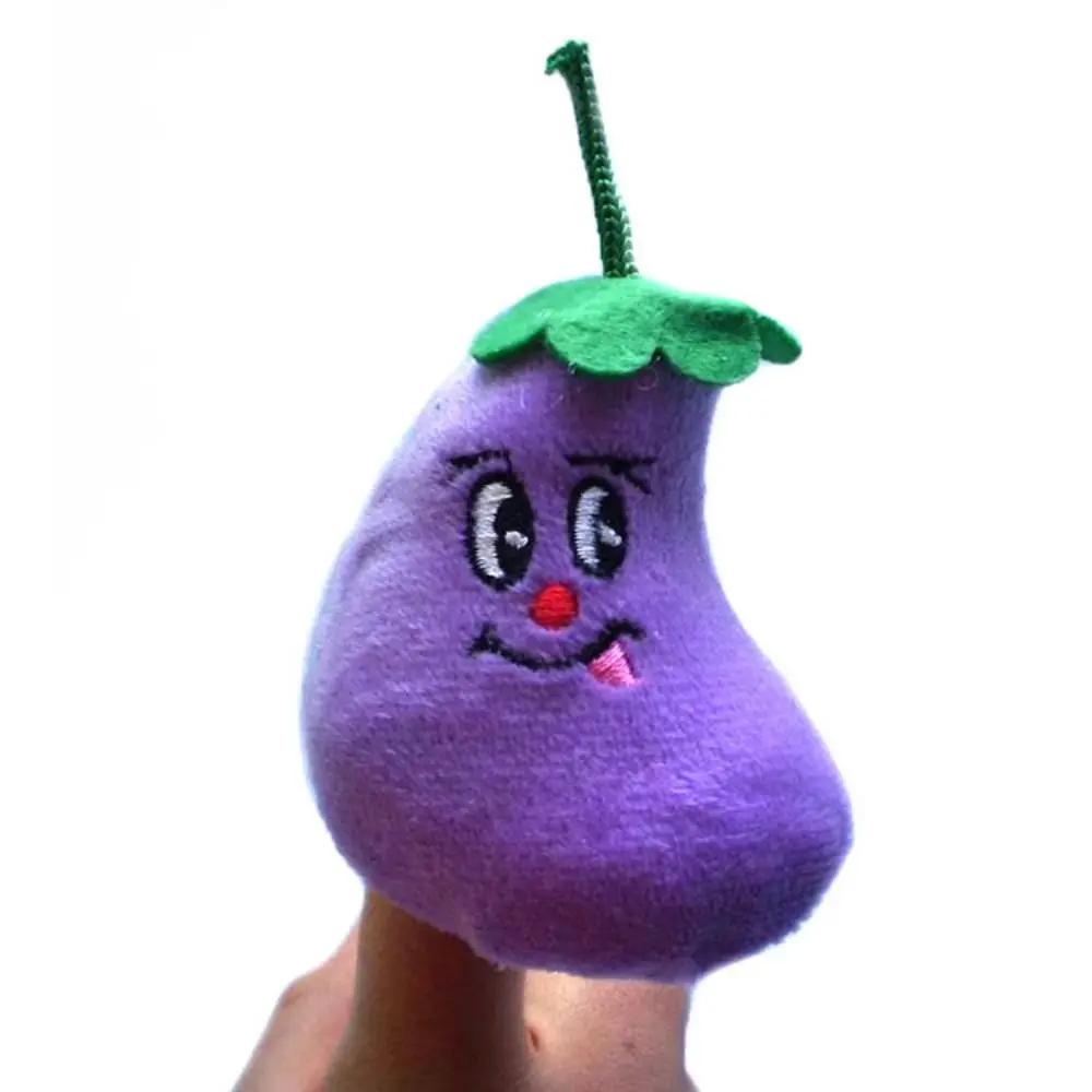 10 PCS Cartoon Fruit/Vegetable Finger Puppets Toys Different Cute Educational Cognitive Toy Teaching Mini Finger Puppet Set