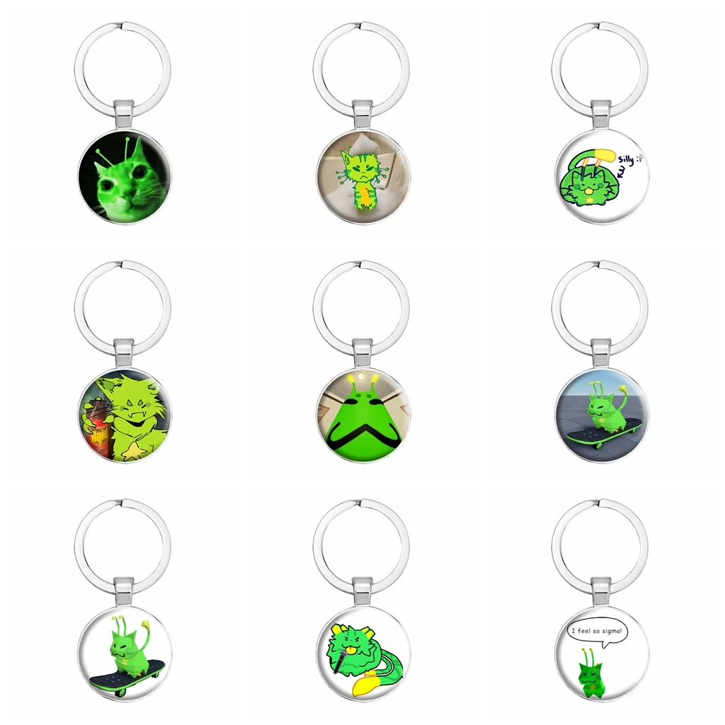 Regretevator Gnarpy Keychain Silly Gnarpy On A Skateboard Funny Meme Keyring Gamer Collect Key Ring Bag Pendant Friends Gift