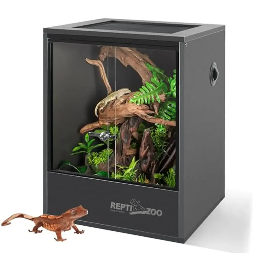 

PVC Tall Reptile Terrarium Rainforest Lizard Gecko Chameleon Snake Habitat Tank 18x18x24 Durable Insulated Moisture Resistant