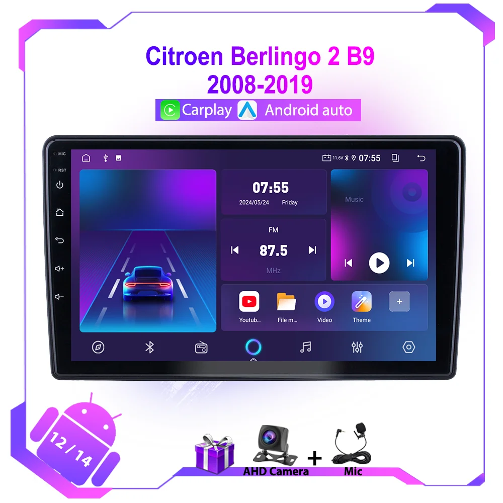 

Android 13 Car Radio for Citroen Berlingo 2 B9 2008-2019 with 4G Wifi GPS Navigation Autoradio DSP Stereo No 2din DVD