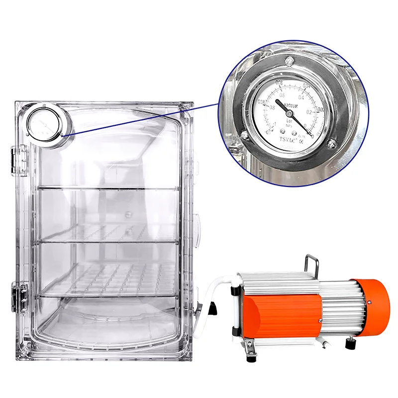 

IKEME Laboratory Vacuum Drying Equipment Acrylic Vacio Chamber Dryer Vacuum Moisture Proof Cabinet PC Plastic Vacuum Oven