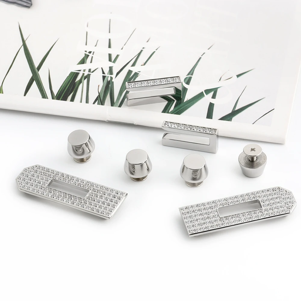 1/2/5Sets Silver Diamond Steel Lock Puller Slider For Birkin 30 Handbags Bags Hook Clasps Eyelet Plate Rivet Studs Accessories