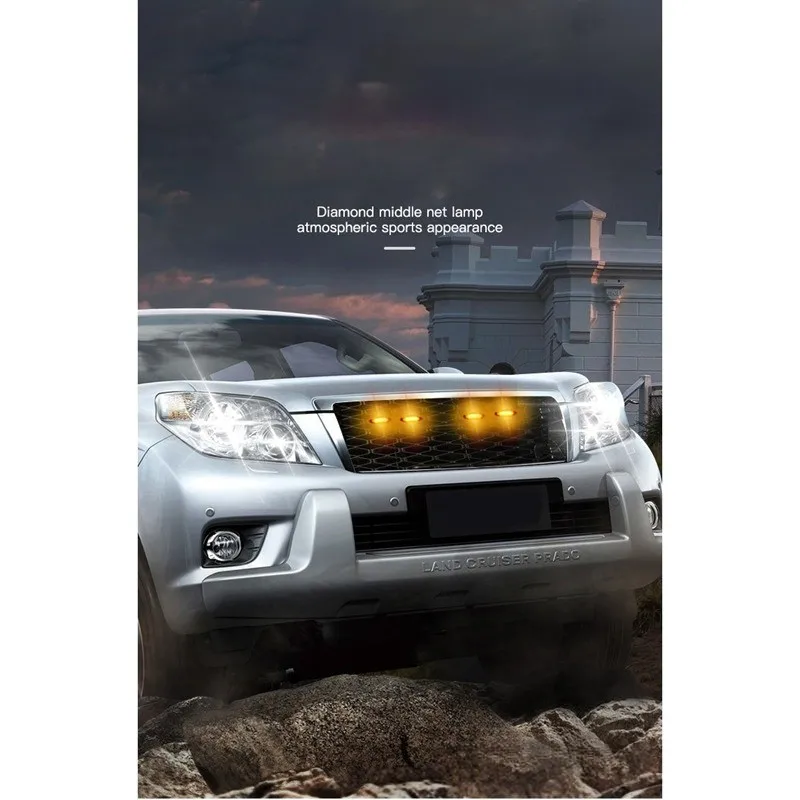 

Grille Light Car Front Grills 3Pcs Modified Highlight Lamp For Toyota 4Runner For Land For Cruiser Prado
