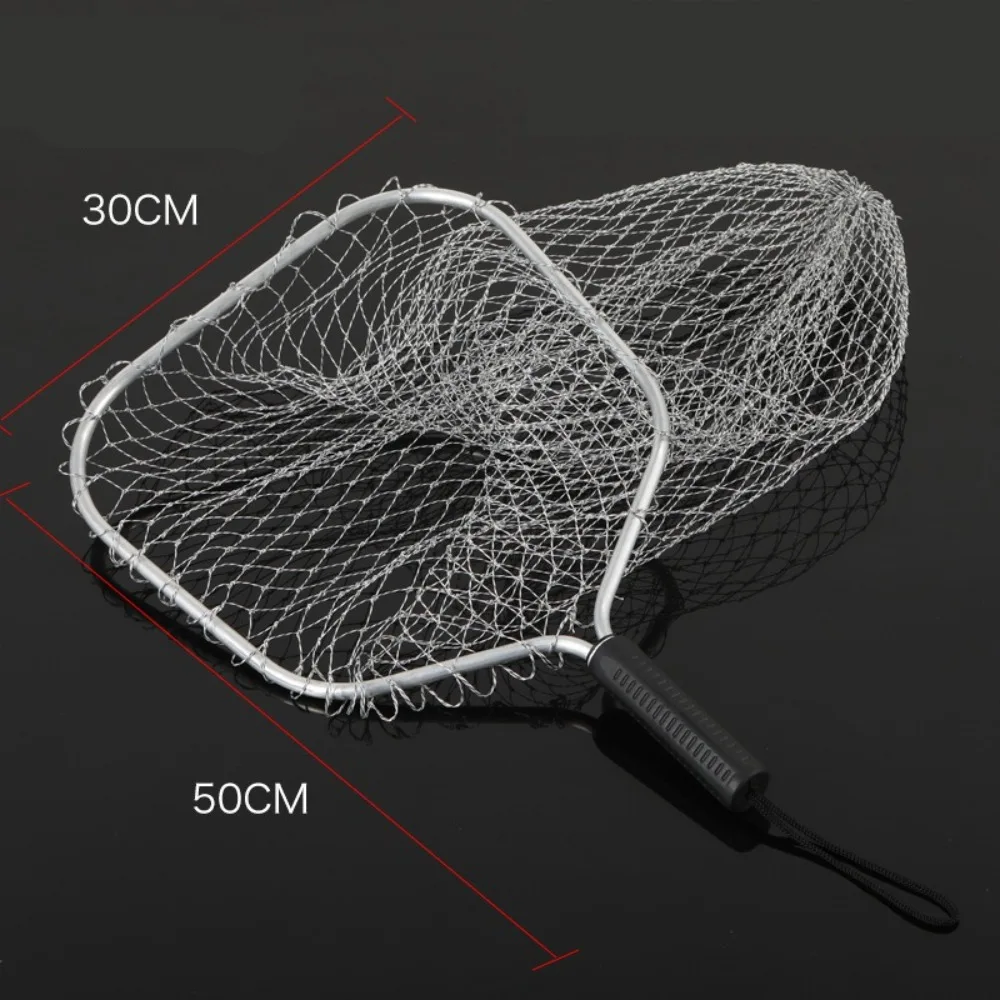 

Рыболовная сеть из сетчатой ткани, сетка 30 см, квадратный материал из сплава, корзина для ловли рыбы, большая вместительная рыболовная сачка с защитой от крючка