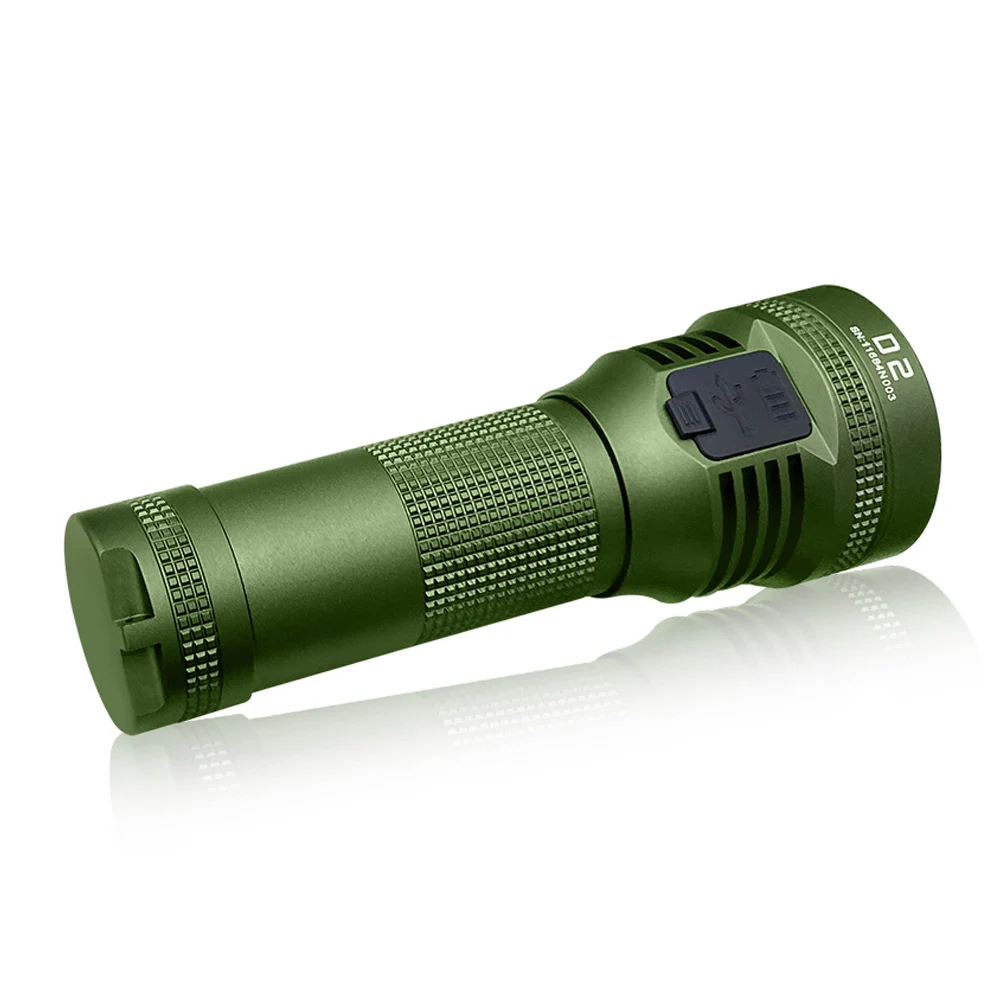 USB C Rechargeable Outdoor Lighting High Powerful EDC Flashlight 1000 Lumens Magnetic Tail LED Torch 21700 Battery D2 Army Green