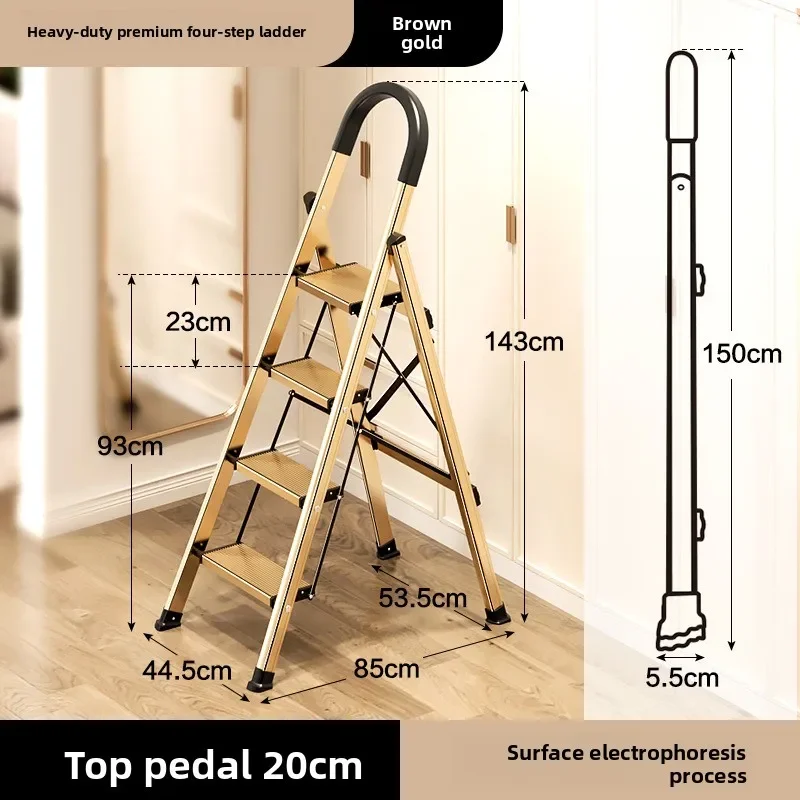 Multi Purpose Household Folding Ladder Telescoping Aluminum Alloy Expandable Step Ladder for Home Use Folding Ladder Household