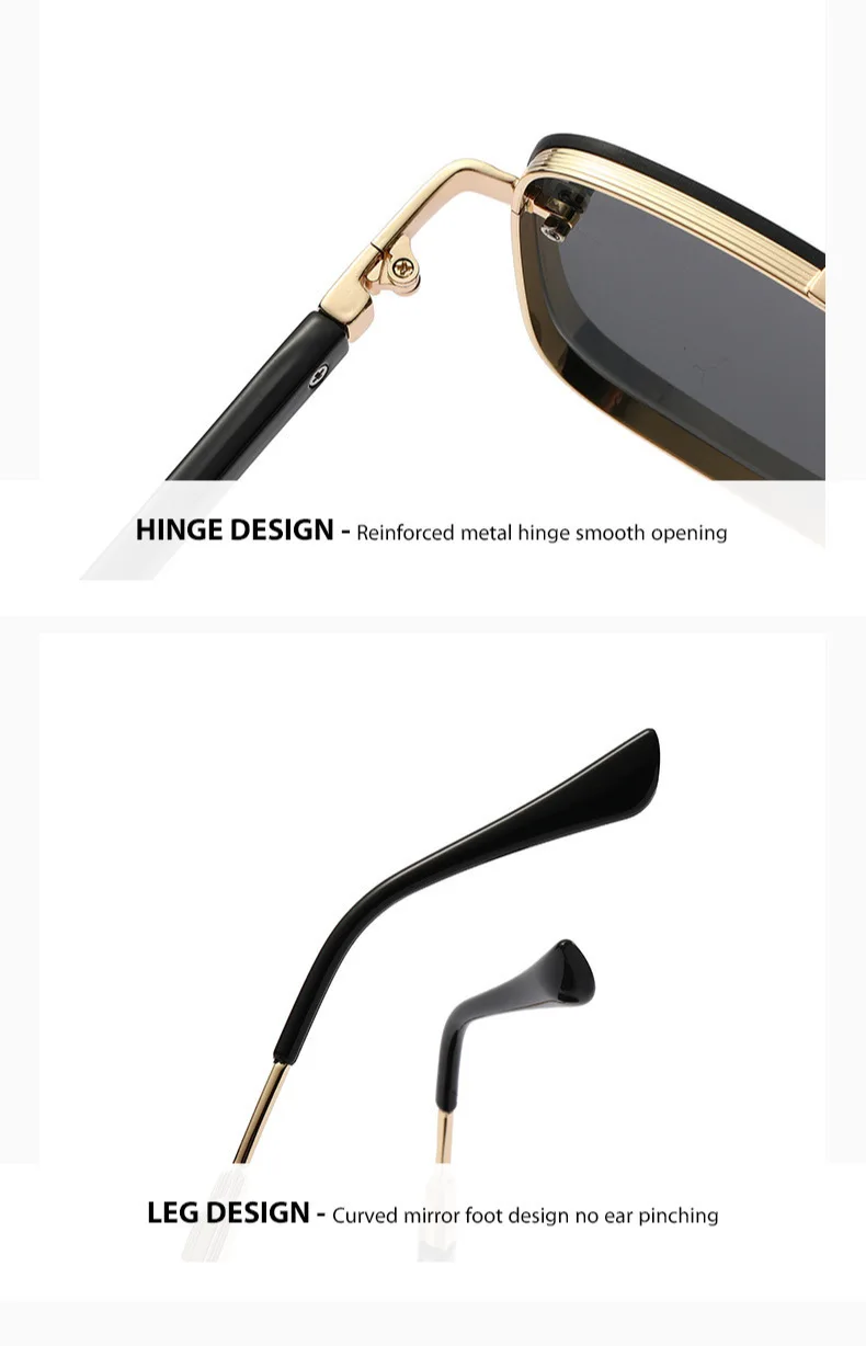 Quadratische Sonnenbrille für Männer 2024, Vintage-Mode, Brille, Luxus-Retro-Sonnenbrille, Damen, trendige Urlaubs-Sonnenbrille, Gafas De Sol Hombre – Detail 10