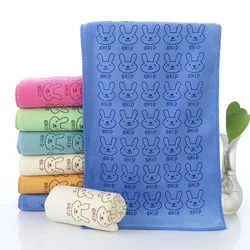 Dry Hair Towel Microfiber Brushed Thickened Cartoon Printed Towel 25*50cm Soft Absorbent Rabbit Face Towels Borduration