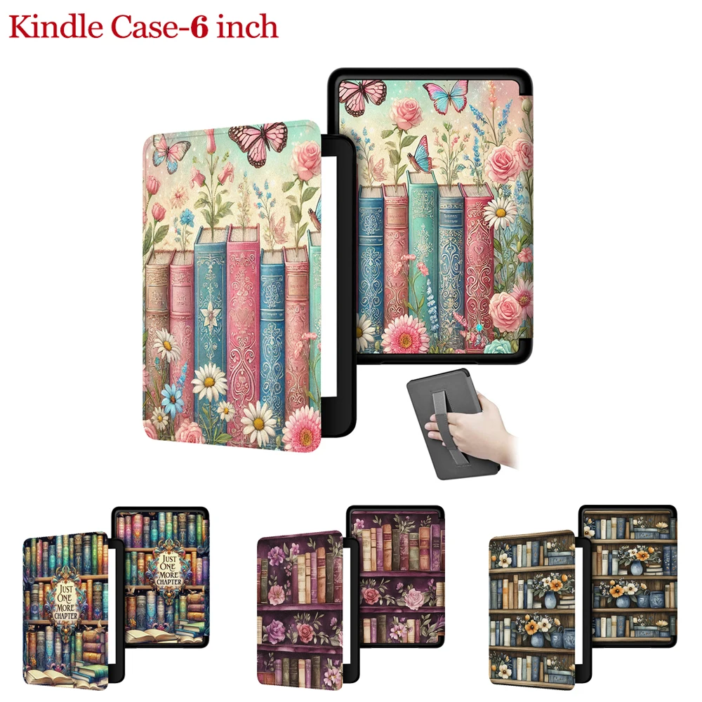 

Чехол-книжка с цветочным принтом и защитой от пыли для новых 6-дюймовых Kindle 11-го поколения 2024/2022 годов выпуска (RS23CV C2V2L3) – подарок для любителей электронных книг