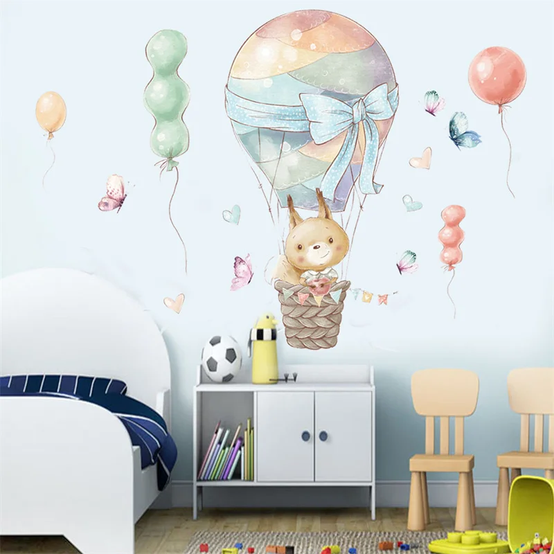 Balloon Butterfly Wall Stickers for Children Kids Rooms Girls Boys Baby Room Bedroom Decoration pegatinas de pared