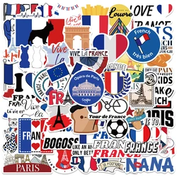 50pcs Ins Style Cartoon French Culture Stickers For Laptop Water Bottle Luggage Notebook Waterproof Graffiti Vinyl Decals