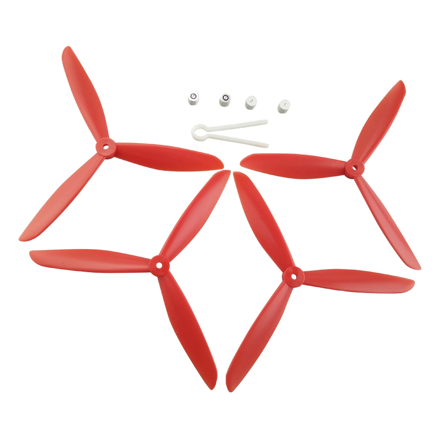 4 Pieces Drone CW CCW Three-Leaf Propeller for Hubsan H501S MJX B2 B3 B2W Bugs 3 Bugs 2 F200SE Drone Spare Parts Red