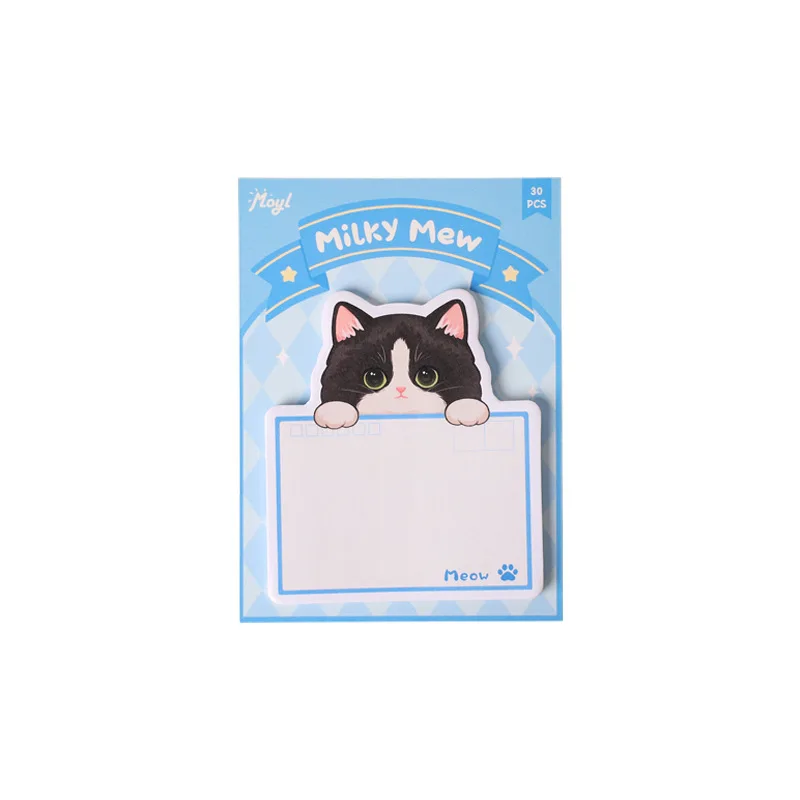 كارتون لطيف القط ملاحظات لاصقة رسالة الطالب مذكرة مكتب لاصق المفكرة